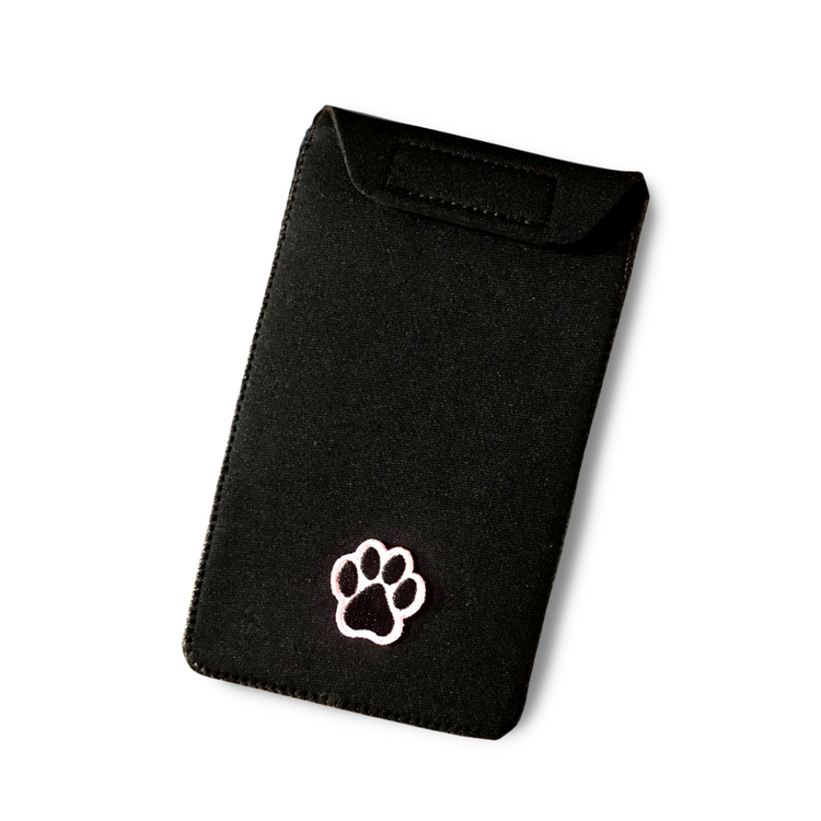 a black case with a paw print