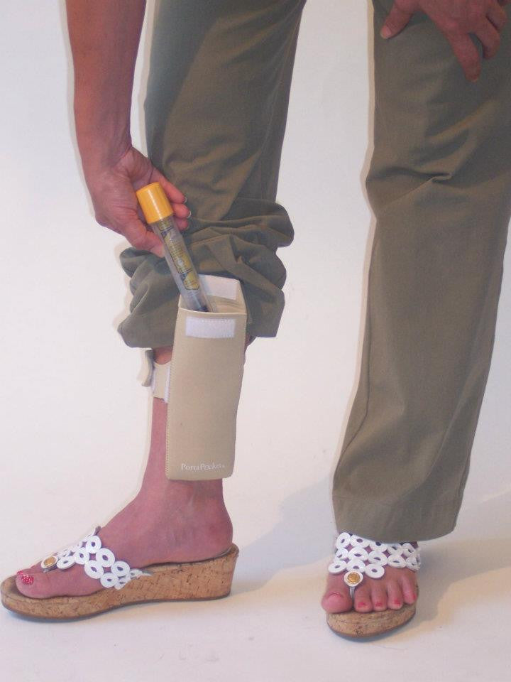 a person putting an object in a bag