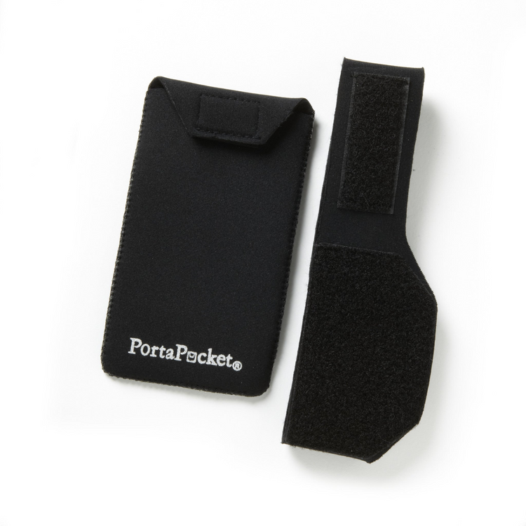 a black fabric pouches with velcro straps