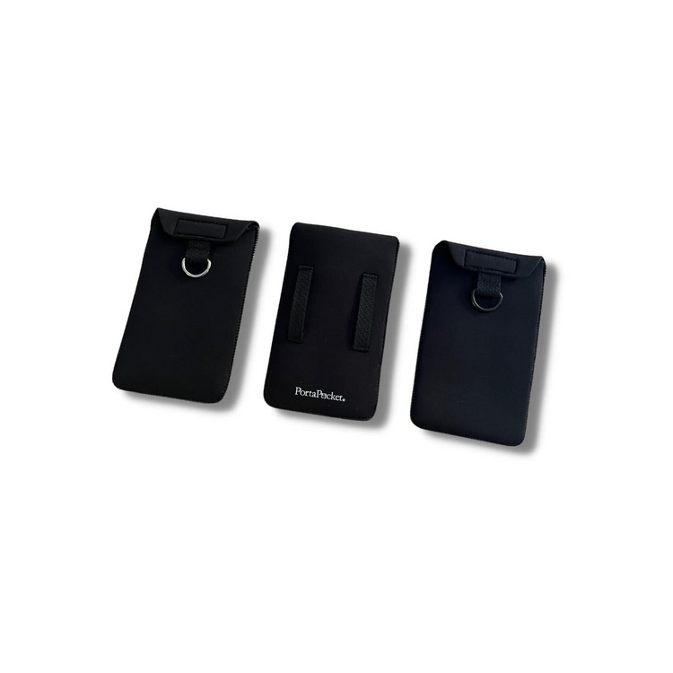 a group of black cell phones