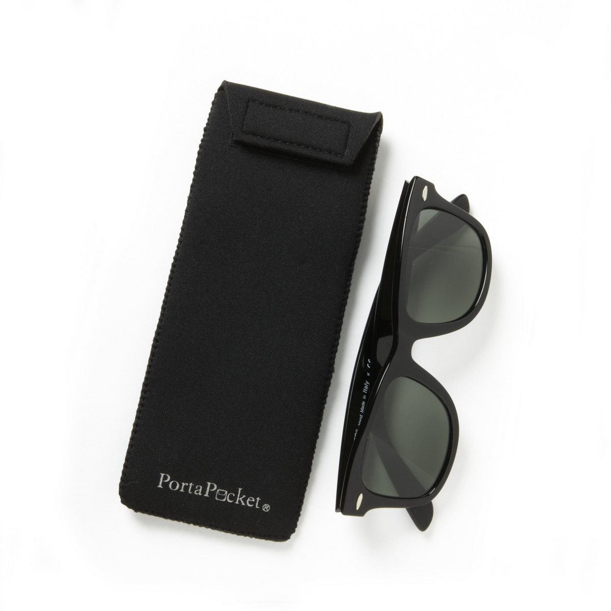a pair of sunglasses and a case