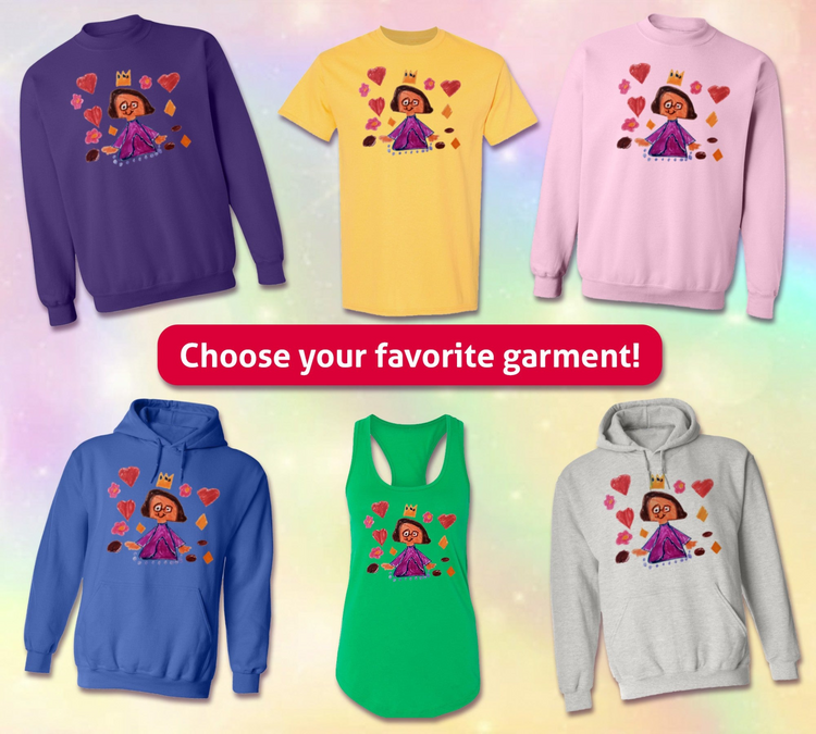 a group of shirts with images of a princess