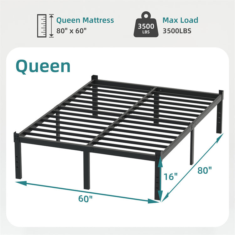 a bed frame with dimensions