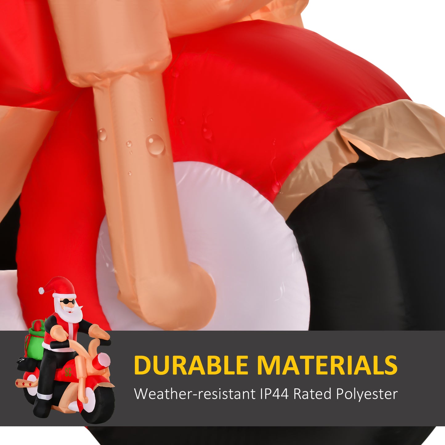 6' Christmas Inflatable Santa Claus Riding A Motorcycle with Toy Bag