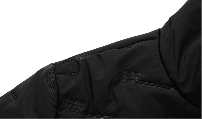 a close up of a black jacket