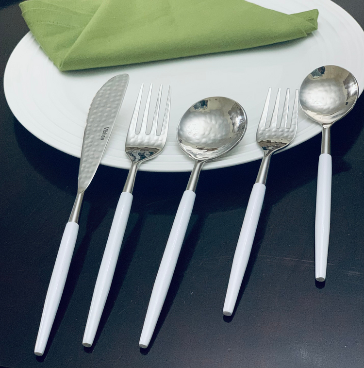 a plate with silverware on it