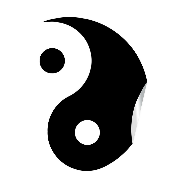 a black and white yin yang symbol