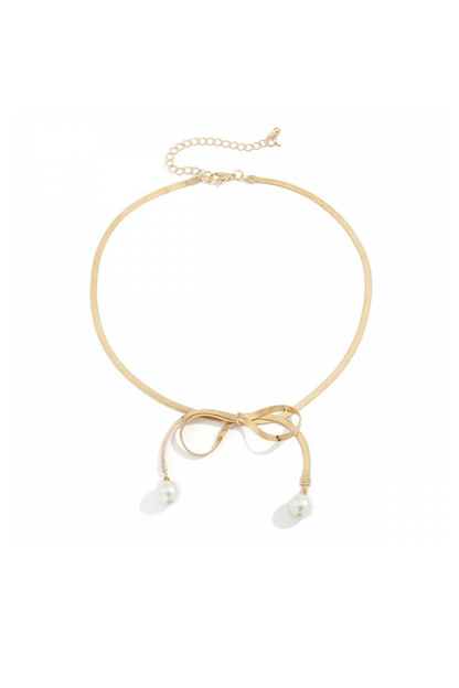 Pearly Bow Necklace