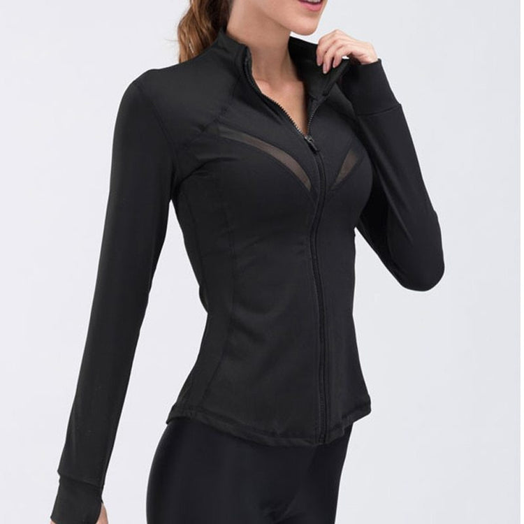 a woman wearing a black jacket