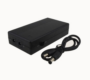 a black box with two plugs