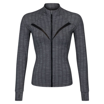 Slim Fit Zipper Stand Collar Exercise Yoga Suit Jacket