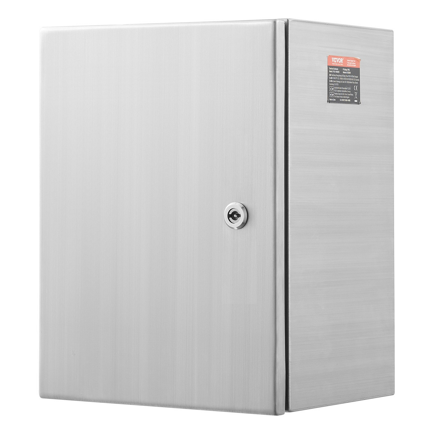 VEVOR Steel Electrical Box, 16"x 12"x 10", 304 Stainless Steel Electrical Enclosure Box, Wall-Mounted Outdoor Electrical Electronic Equipment Enclosure with Mounting Plate Hinges Lock, IP66 Waterproof