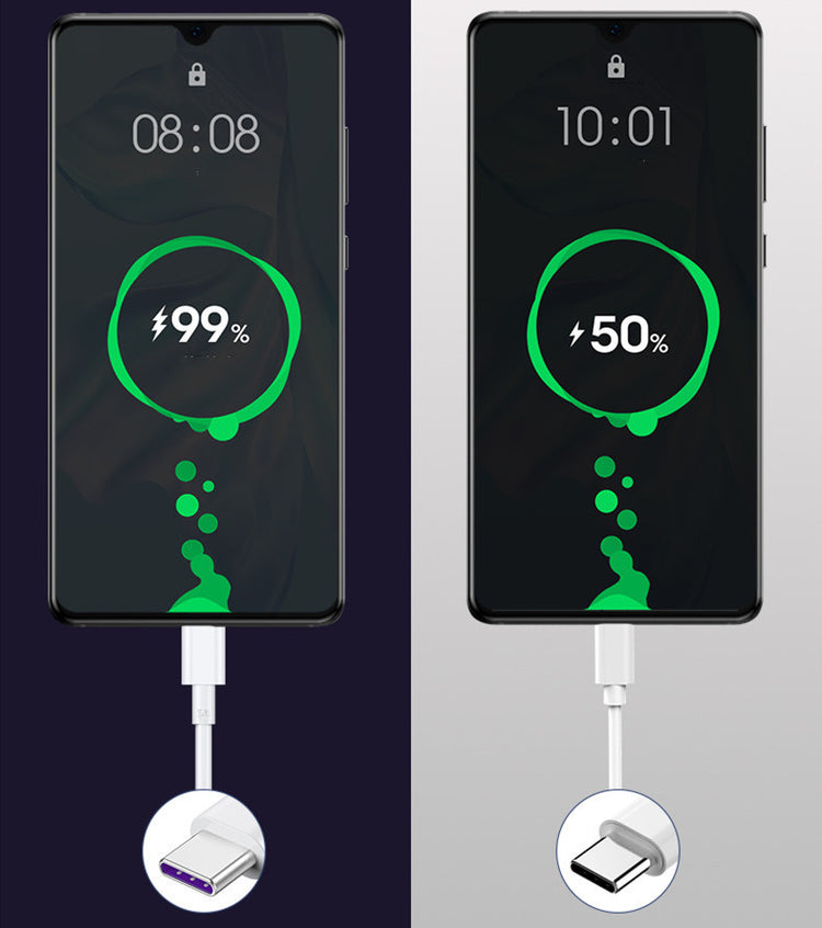 a phone charging with a usb cable