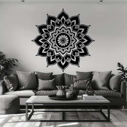 Sacred Geometry Mandala Wall Art Decal - Meditation Wall Sticker Perfect for Yoga Rooms