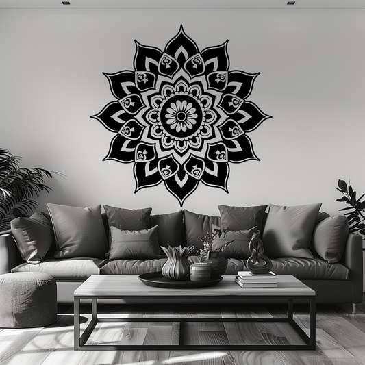 Sacred Geometry Mandala Wall Art Decal - Meditation Wall Sticker Perfect for Yoga Rooms