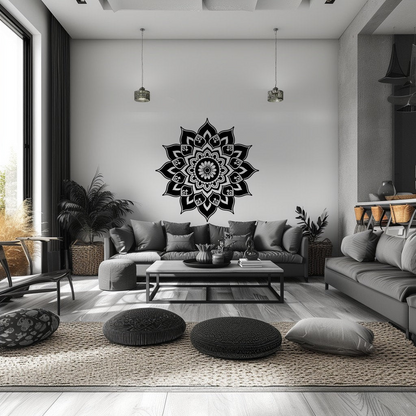 Sacred Geometry Mandala Wall Art Decal - Meditation Wall Sticker Perfect for Yoga Rooms