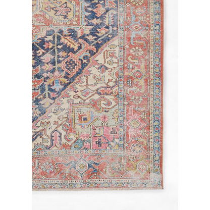 Traditional Rectangle Area Rug, Navy, 5'6" X 8'6"