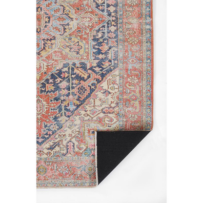Traditional Rectangle Area Rug, Navy, 5'6" X 8'6"