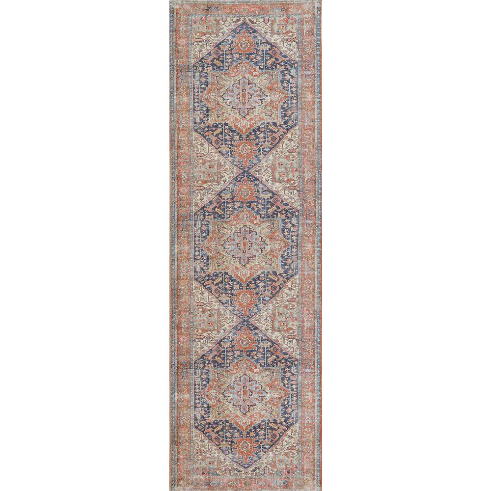 Traditional Rectangle Area Rug, Navy, 5'6" X 8'6"