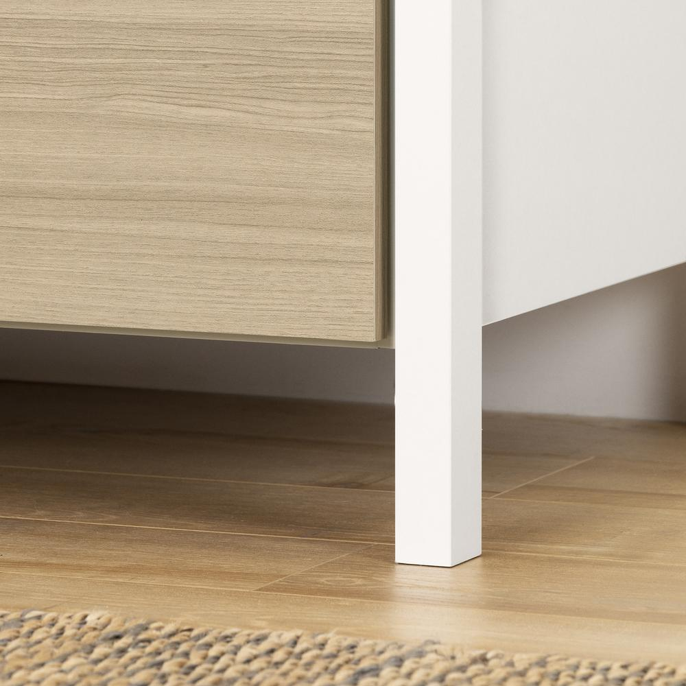 Munich 6-Drawer Double Dresser, White and Soft Elm