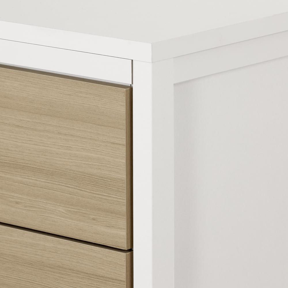 Munich 6-Drawer Double Dresser, White and Soft Elm