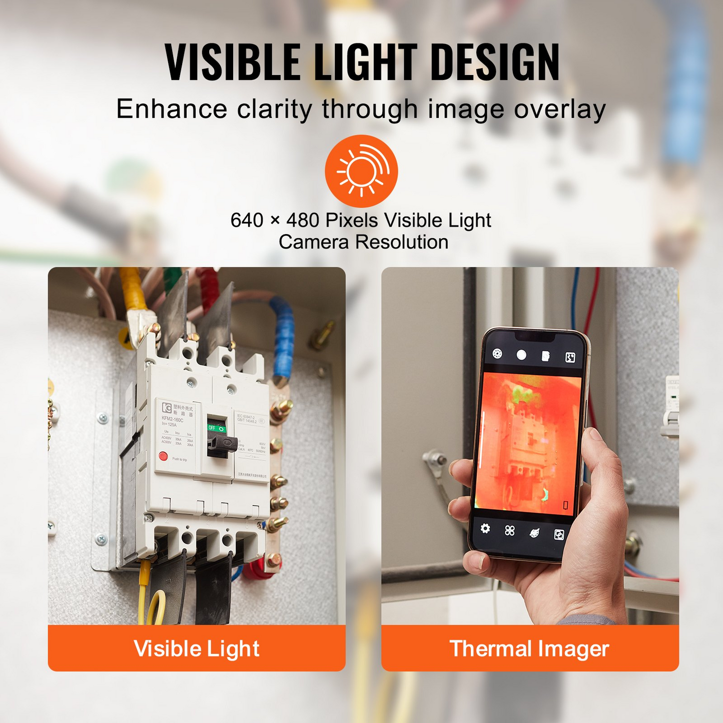VEVOR Thermal Imaging Camera for Android & IOS, 256 x 192 IR High Resolution, Wireless Infrared Thermal Imager with WiFi & Visual Camera, 25Hz Refresh Rate Thermal Camera for Smartphone, -4°F-1022°F