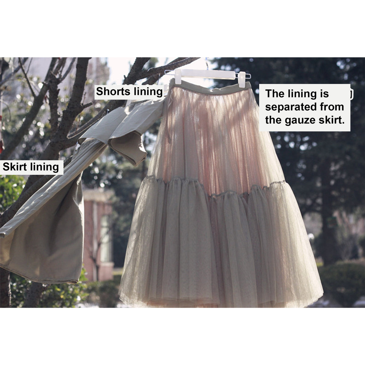 a skirt and jacket from a tree
