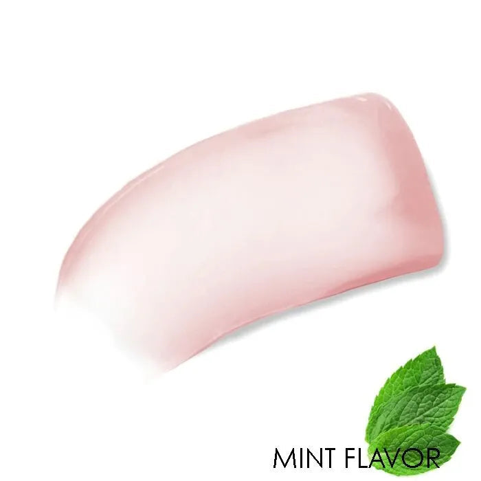 a pink gel on a white background