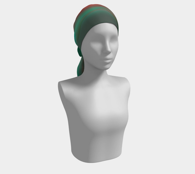 a mannequin with a scarf on head