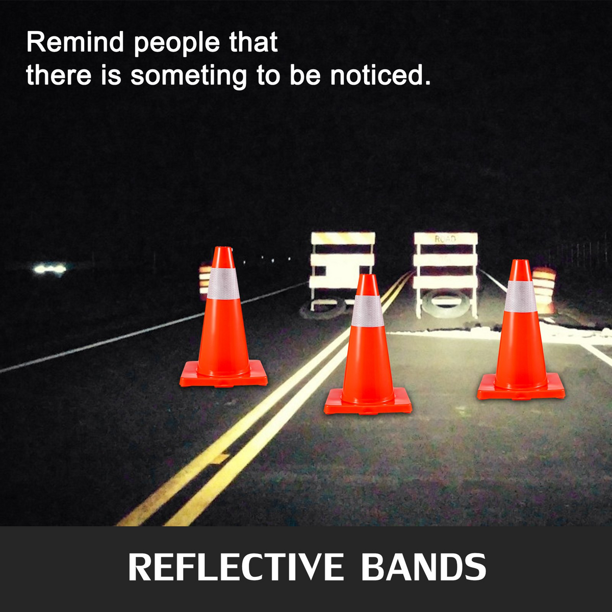 a group of traffic cones on a road