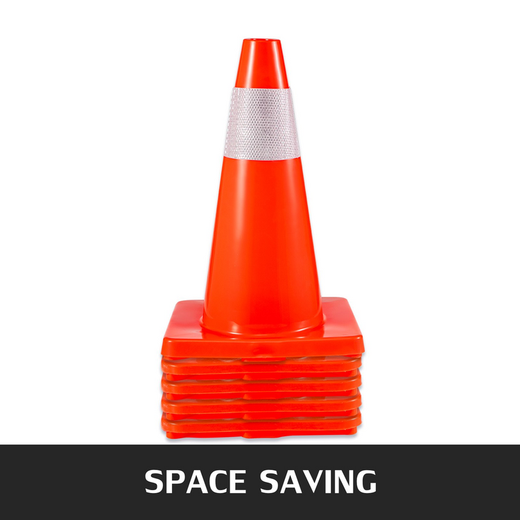 a stack of orange traffic cones