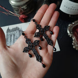 Black Ankh Cross Earrings