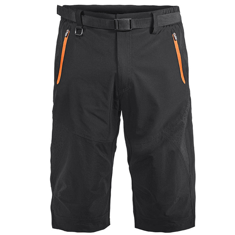 a black shorts with orange zippers