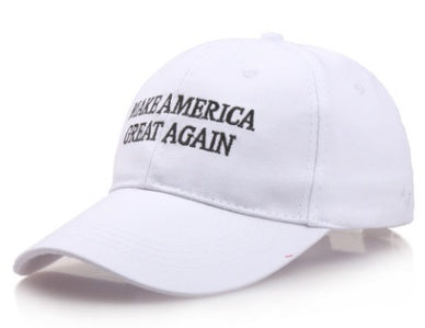 a white hat with black text