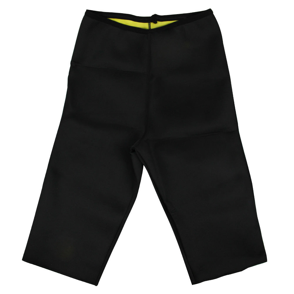 a black pants with yellow lining