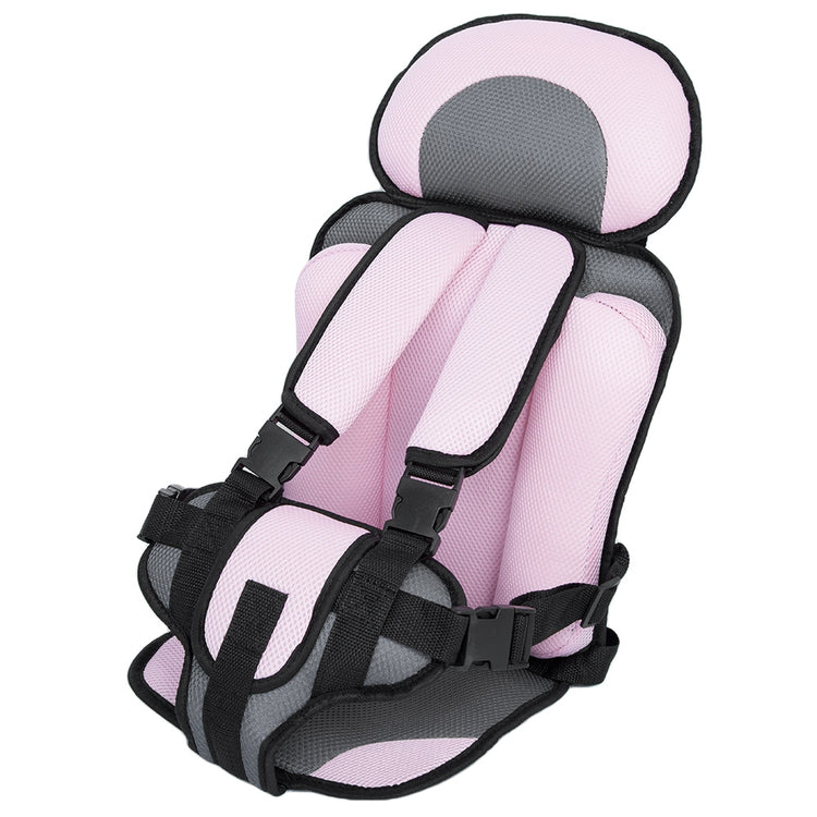 a pink and grey baby seat