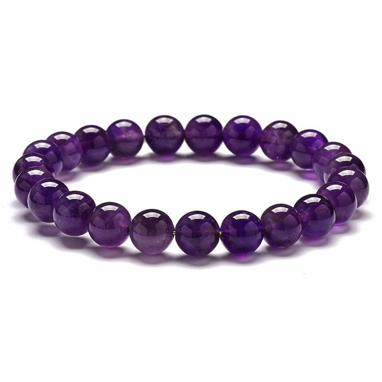 a purple beaded bracelet