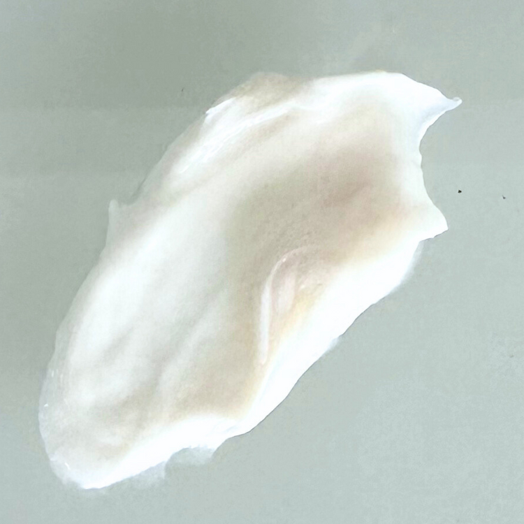 a white smear of cream