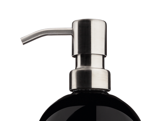 a close up of a soap dispenser