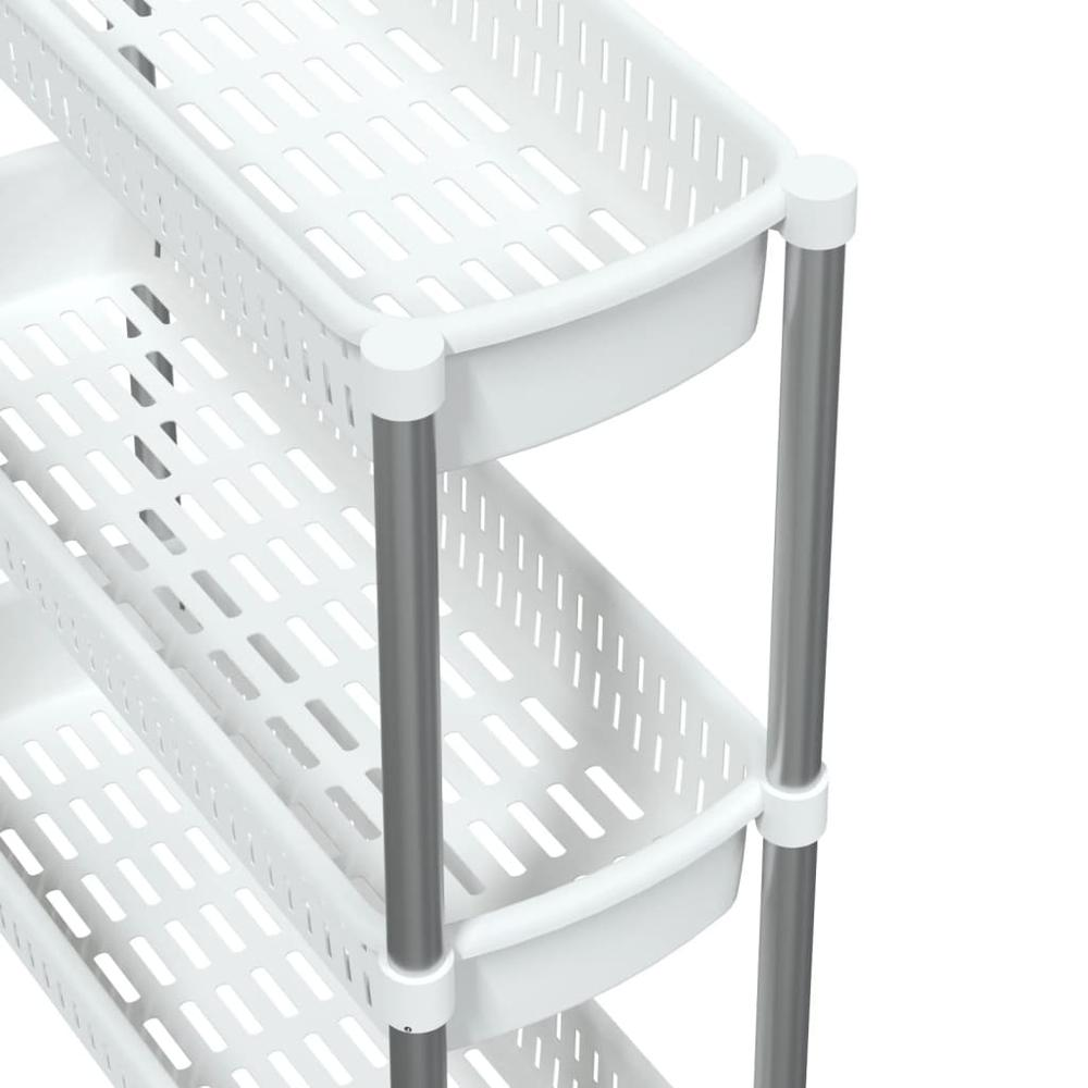 3-Tier Storage Trolley Silver and White Aluminum