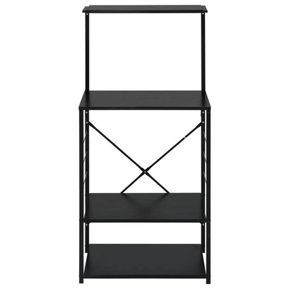 Microwave Cabinet Black 23.6"x15.6"x48.4" Engineered Wood