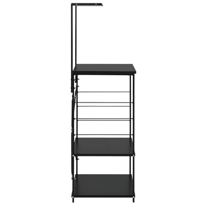 Microwave Cabinet Black 23.6"x15.6"x48.4" Engineered Wood