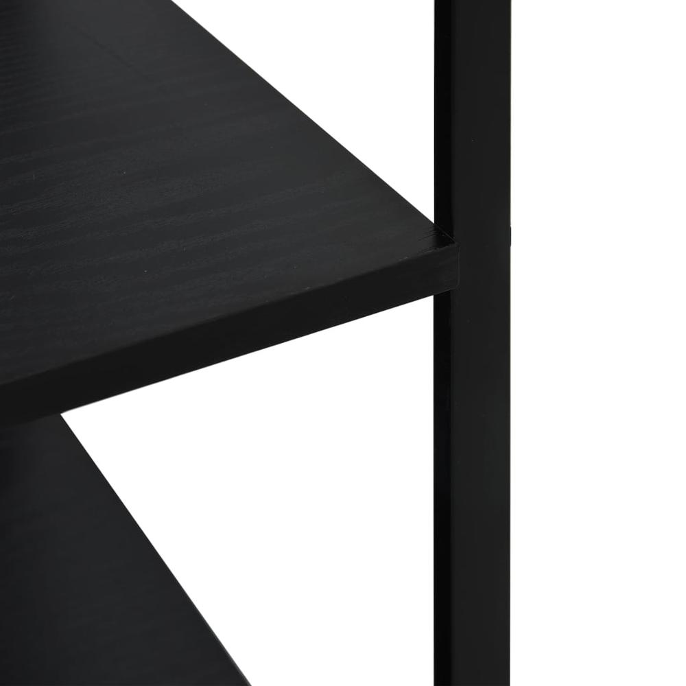 Microwave Cabinet Black 23.6"x15.6"x48.4" Engineered Wood