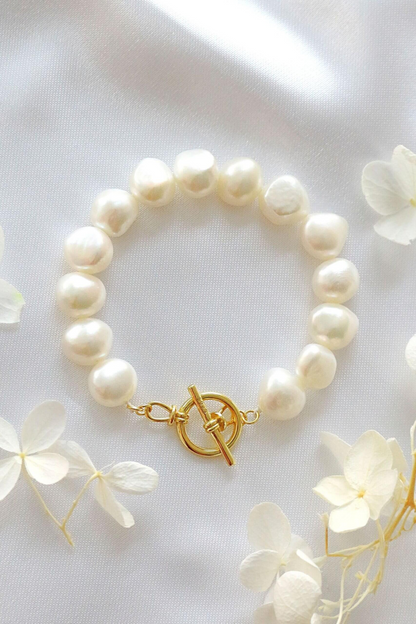 24K Baroque Freshwater Pearls Bracelet