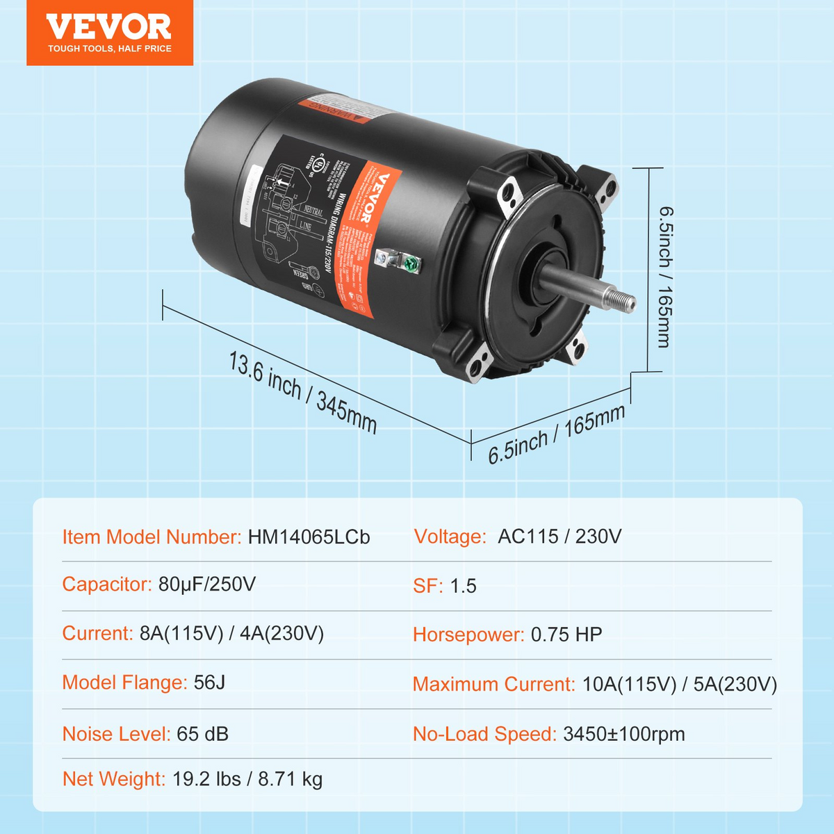 a black electric motor with a red label
