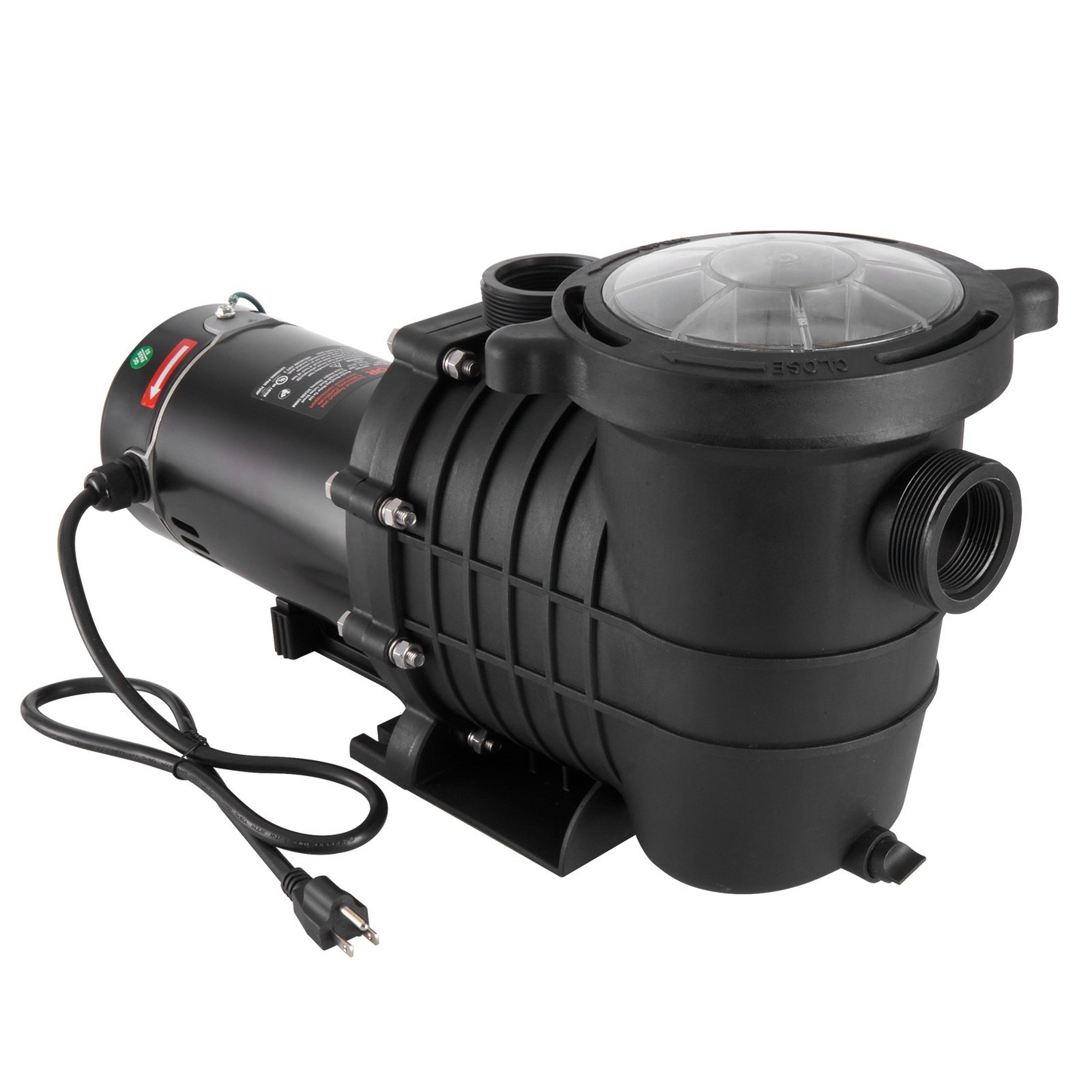 VEVOR Above Ground Pool Pump, 1.5 HP, 100 GPM Single Speed Swimming Pool Pump, 110V/240V 3450 RPM 50.9 ft Max Head Pool Pump with Filter Basket, for Above Ground Pools Hot Tubs Spas,Tested to UL Standards