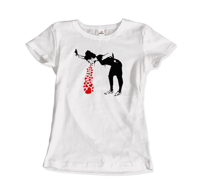 Banksy Lovesick Girl Throwing Up Hearts Artwork T-Shirt