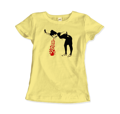 Banksy Lovesick Girl Throwing Up Hearts Artwork T-Shirt