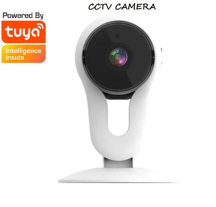 a white camera with a round lens