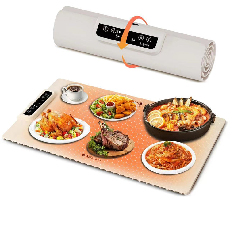 a mat with food on it